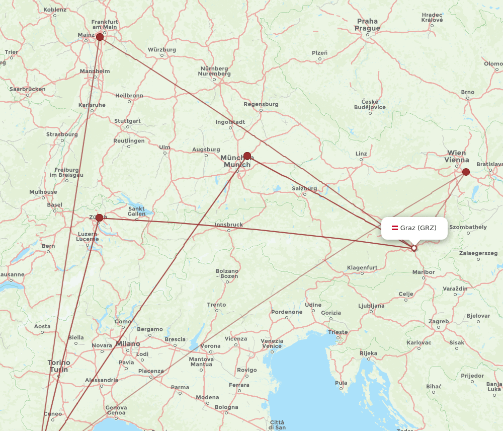 NCE-GRZ flight routes