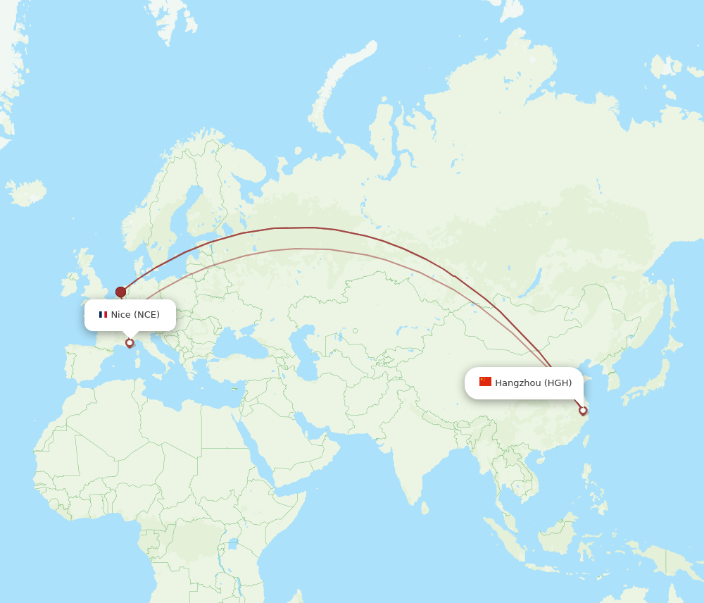 NCE-HGH flight routes