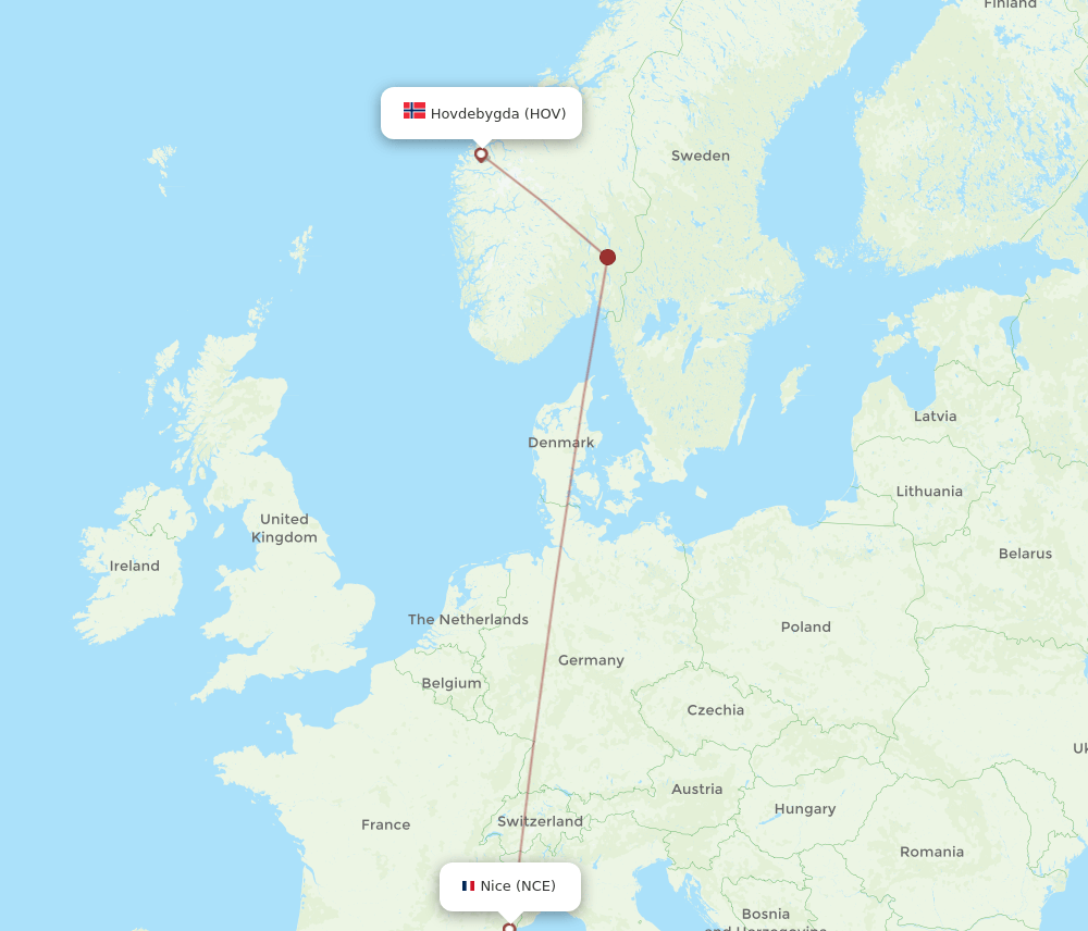 NCE-HOV flight routes