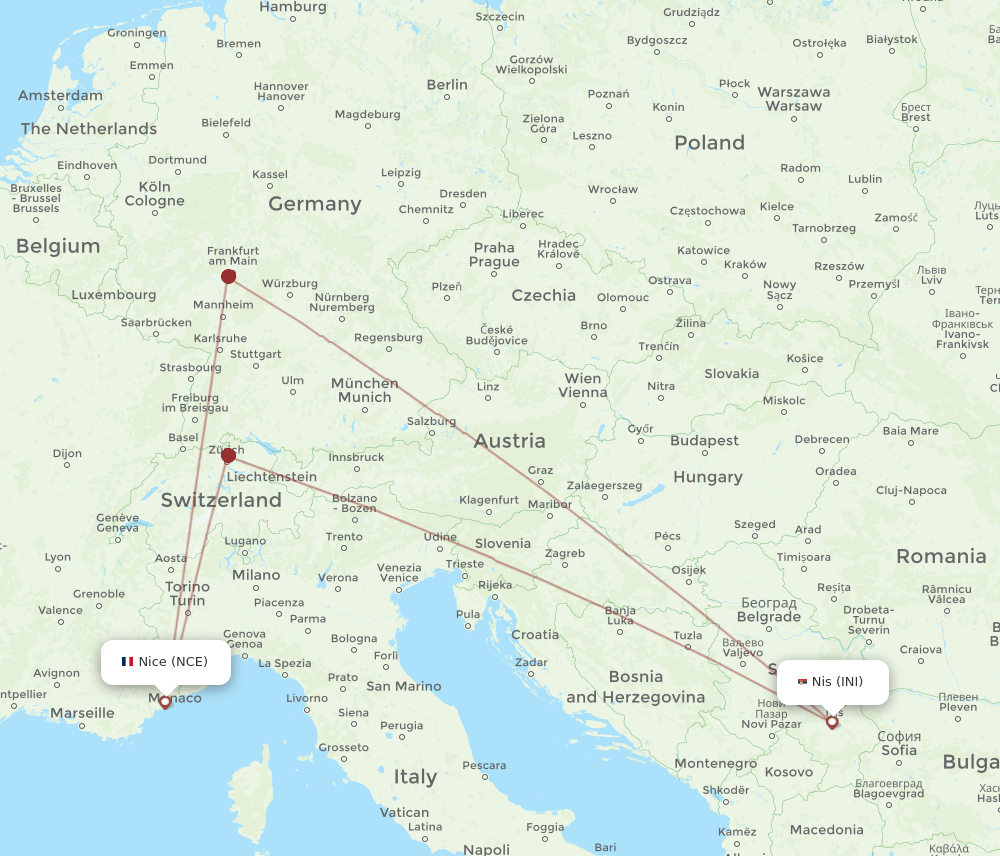 NCE-INI flight routes