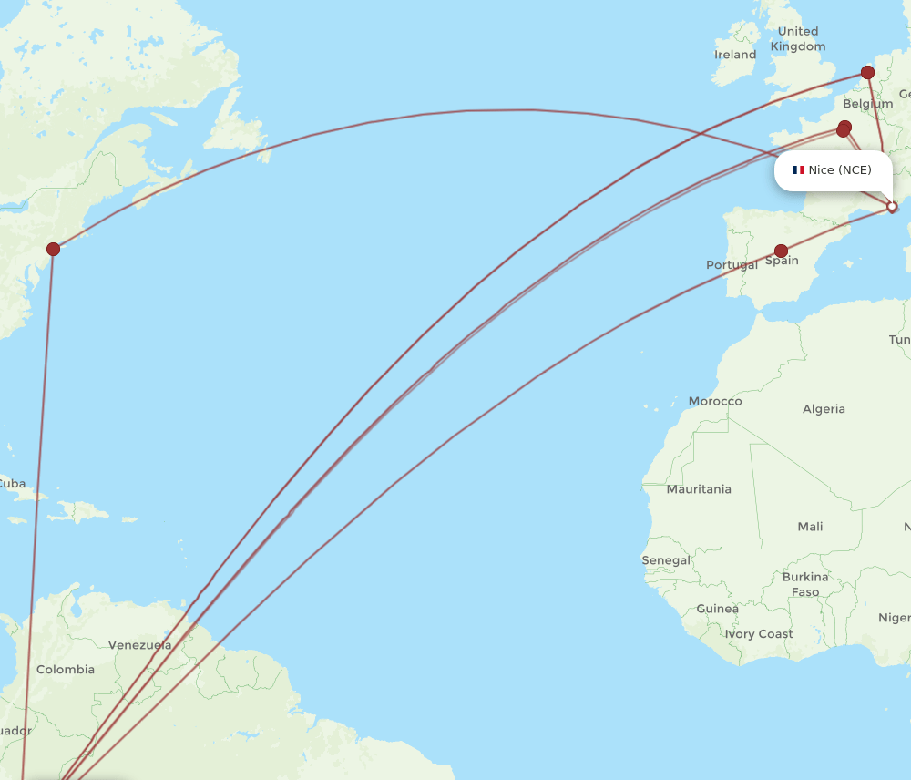 NCE-LIM flight routes