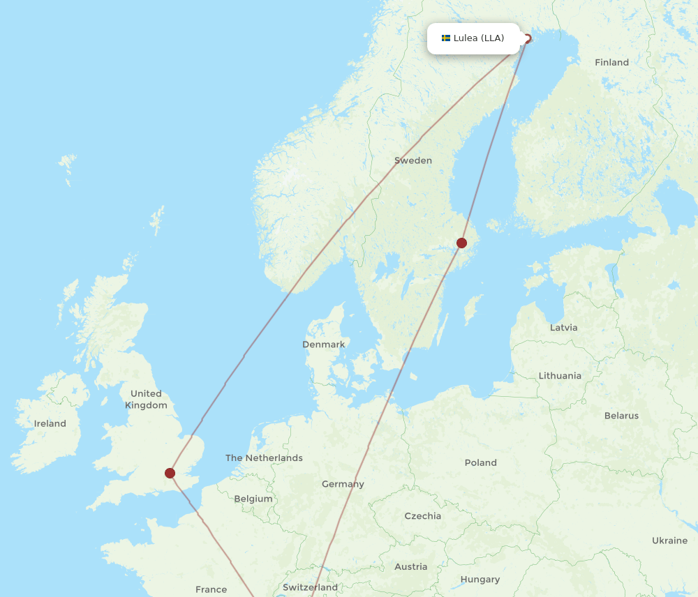 NCE-LLA flight routes