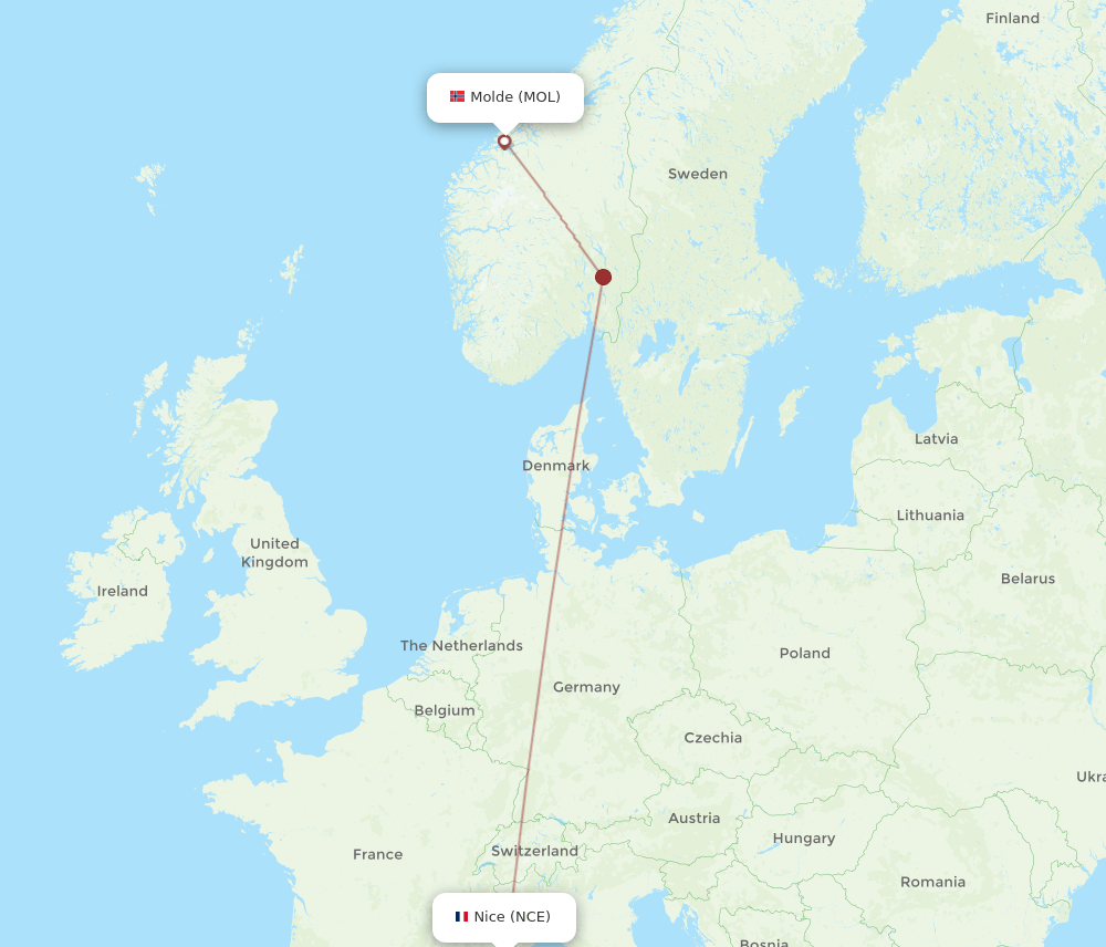 NCE-MOL flight routes