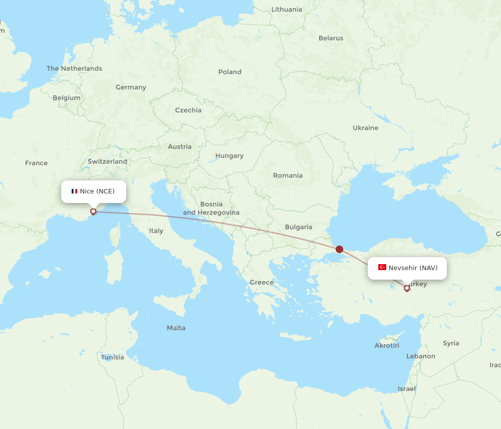 NCE-NAV flight routes