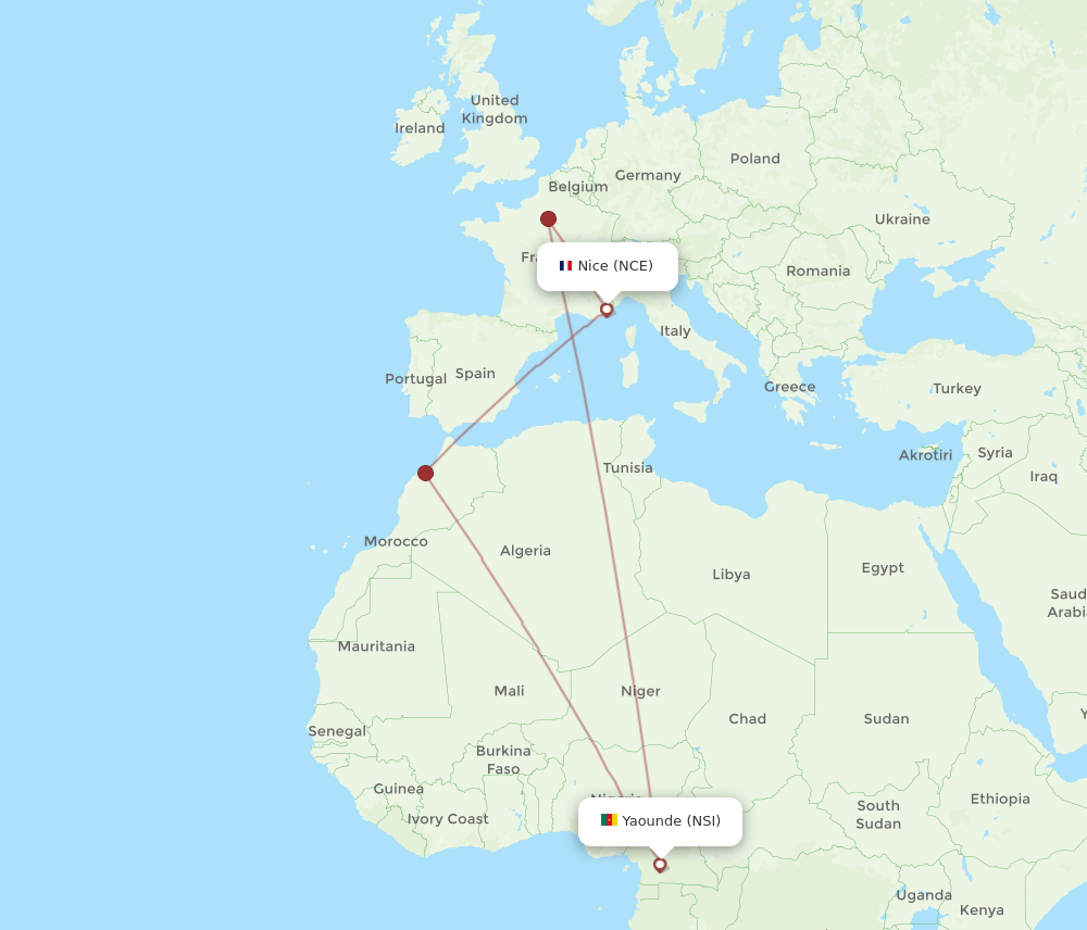 NCE-NSI flight routes