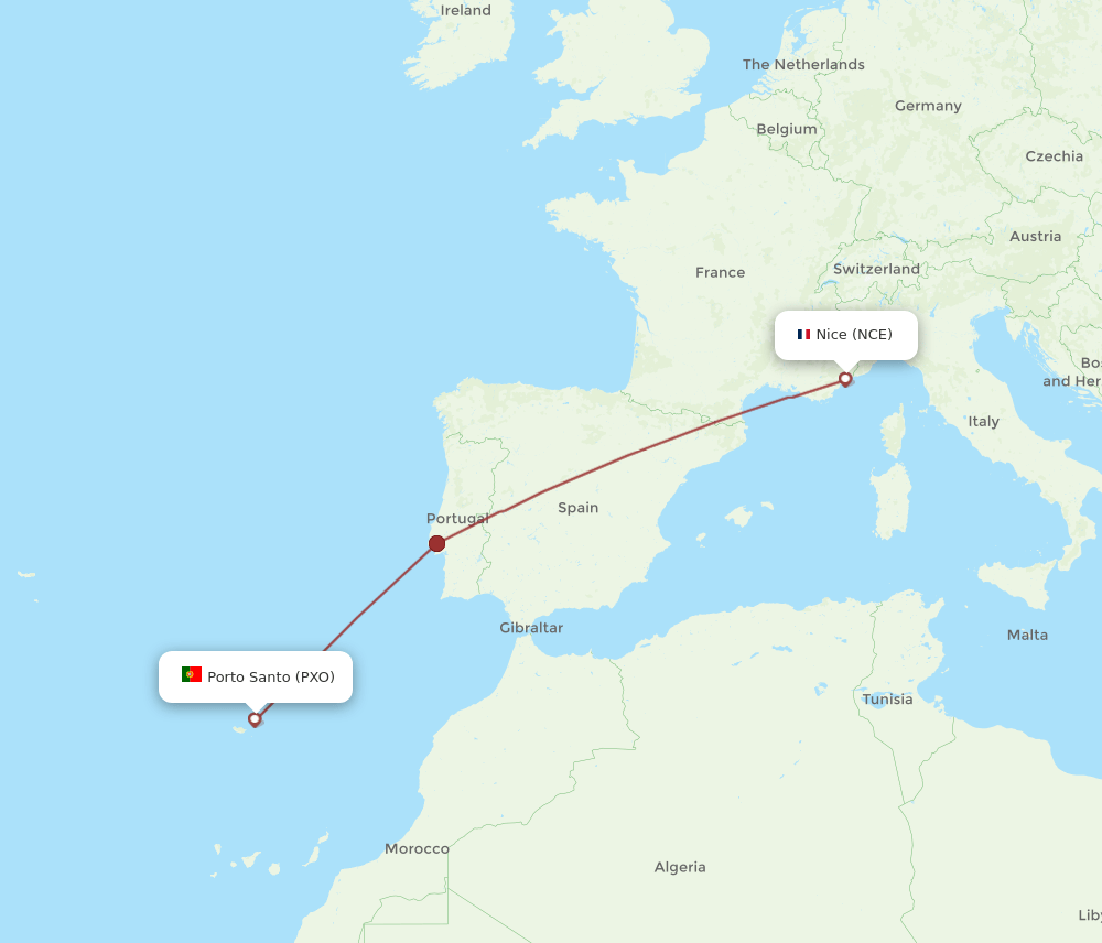 NCE-PXO flight routes