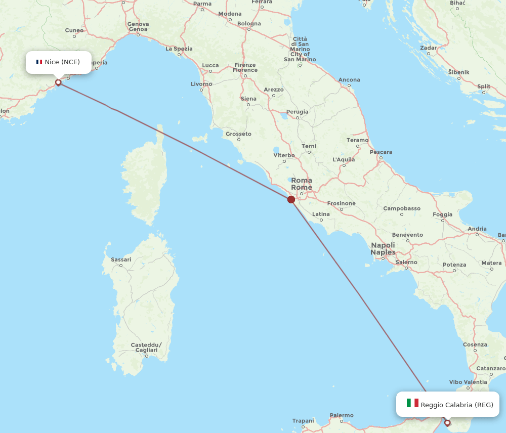 NCE-REG flight routes