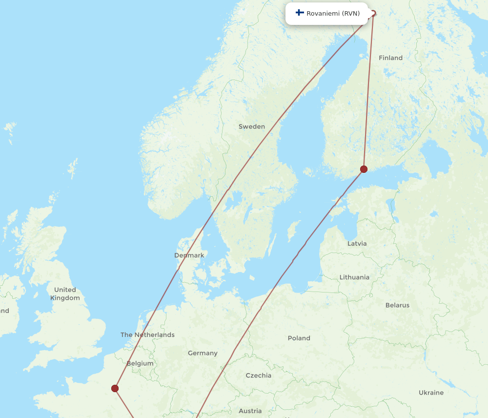 NCE-RVN flight routes