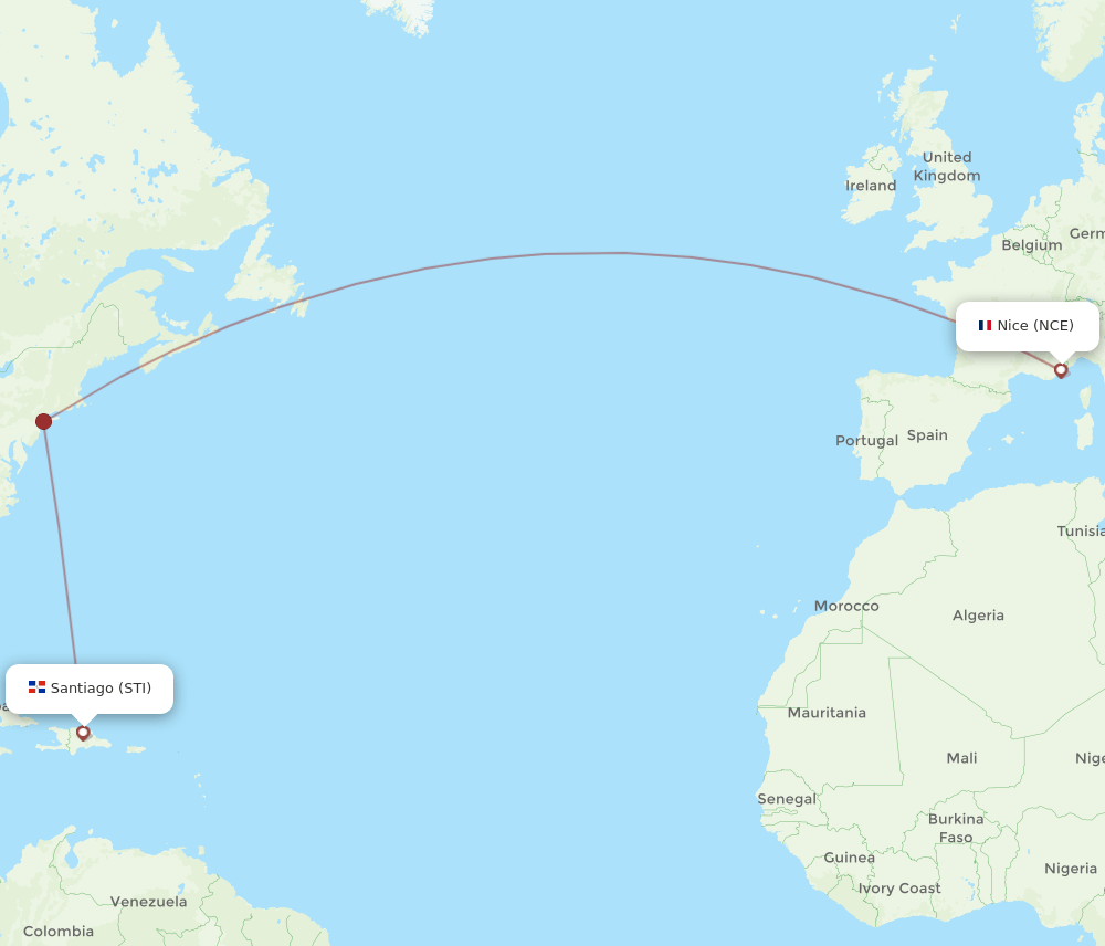 NCE-STI flight routes