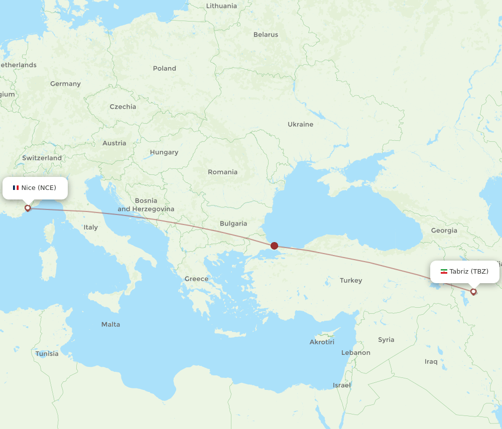 NCE-TBZ flight routes