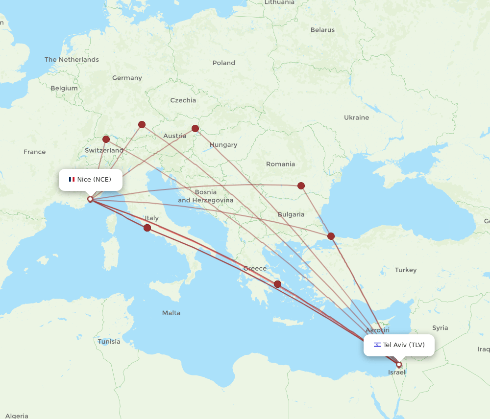 NCE-TLV flight routes