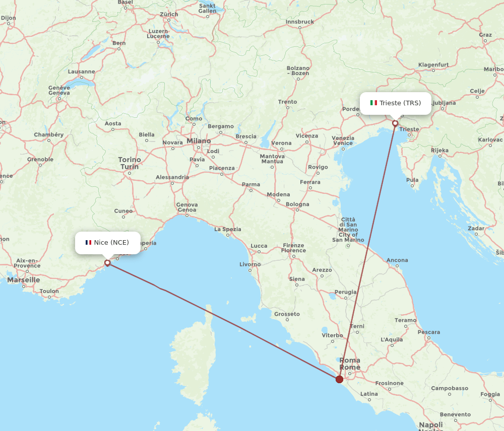 NCE-TRS flight routes