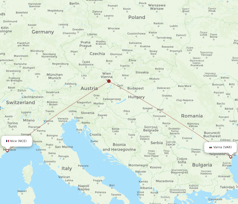 NCE-VAR flight routes