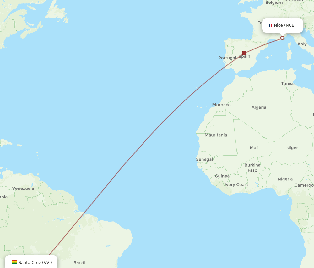 NCE-VVI flight routes