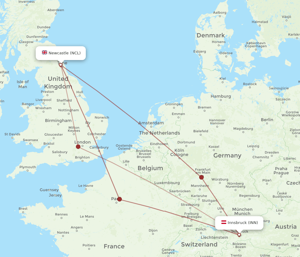 NCL-INN flight routes