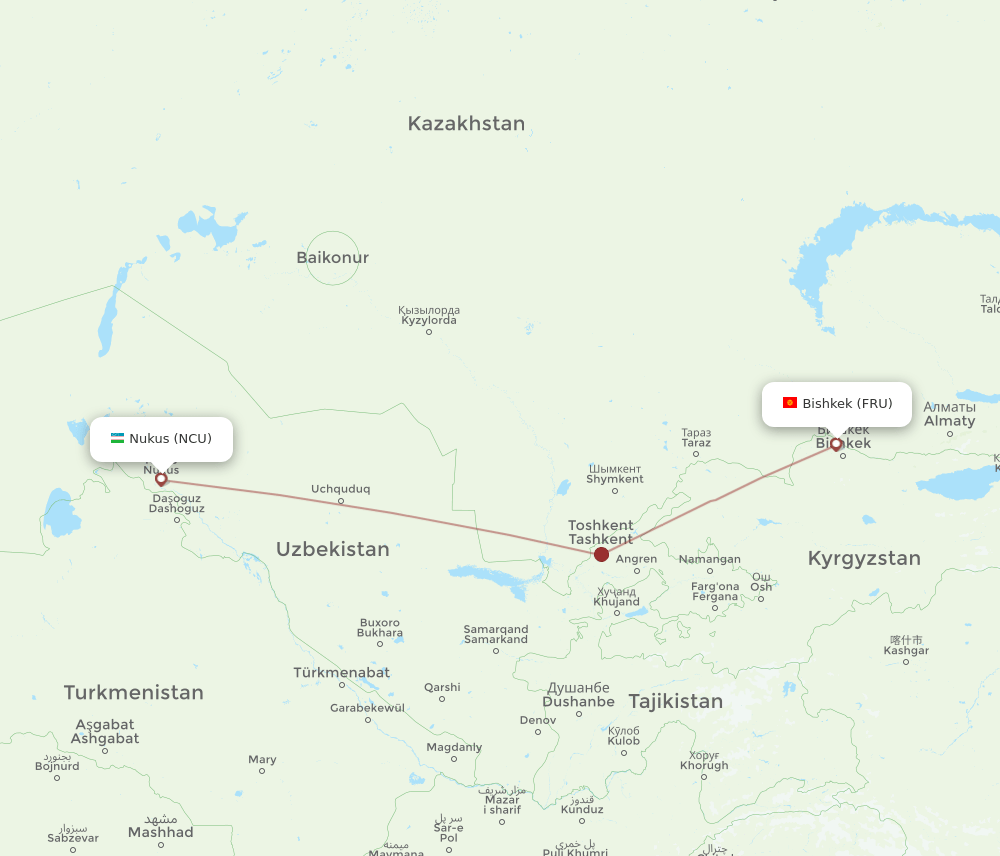NCU-FRU flight routes