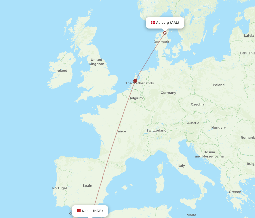 NDR-AAL flight routes