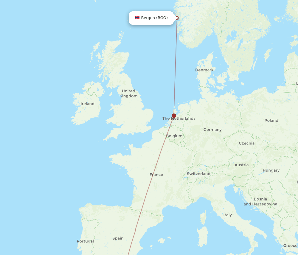 NDR-BGO flight routes