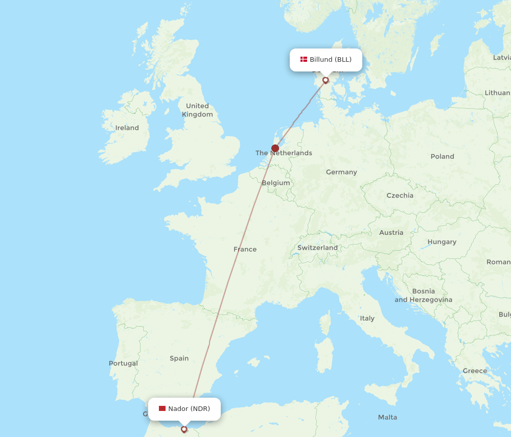 NDR-BLL flight routes
