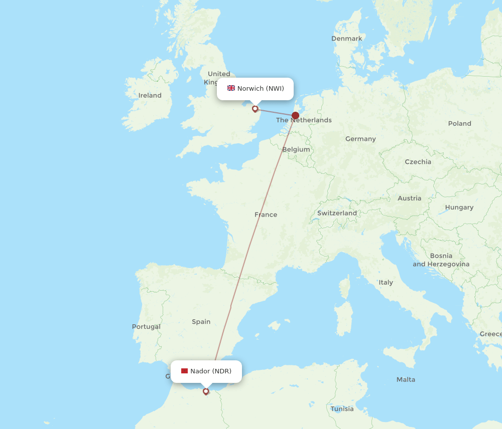 NDR-NWI flight routes