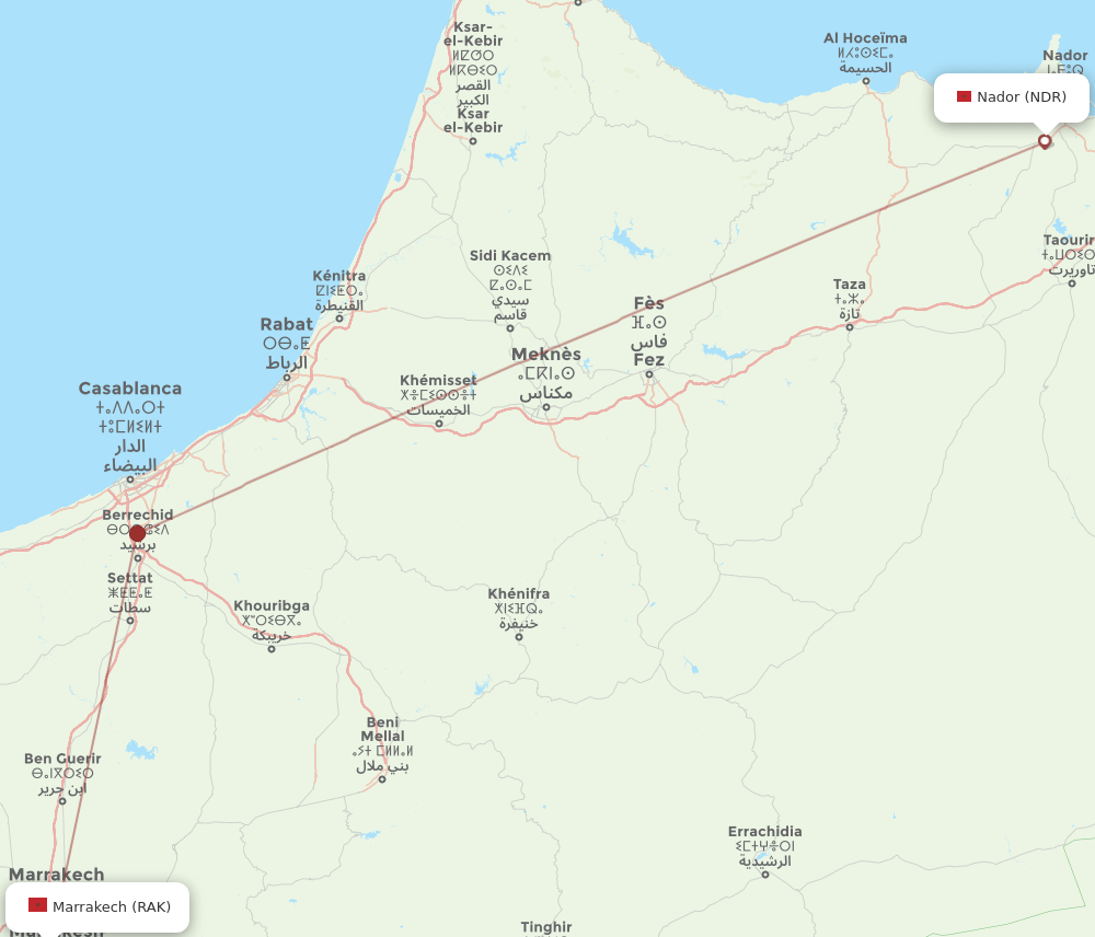 NDR-RAK flight routes