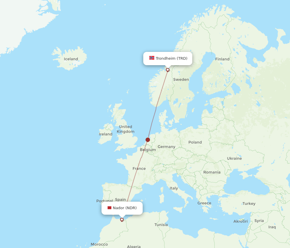 NDR-TRD flight routes