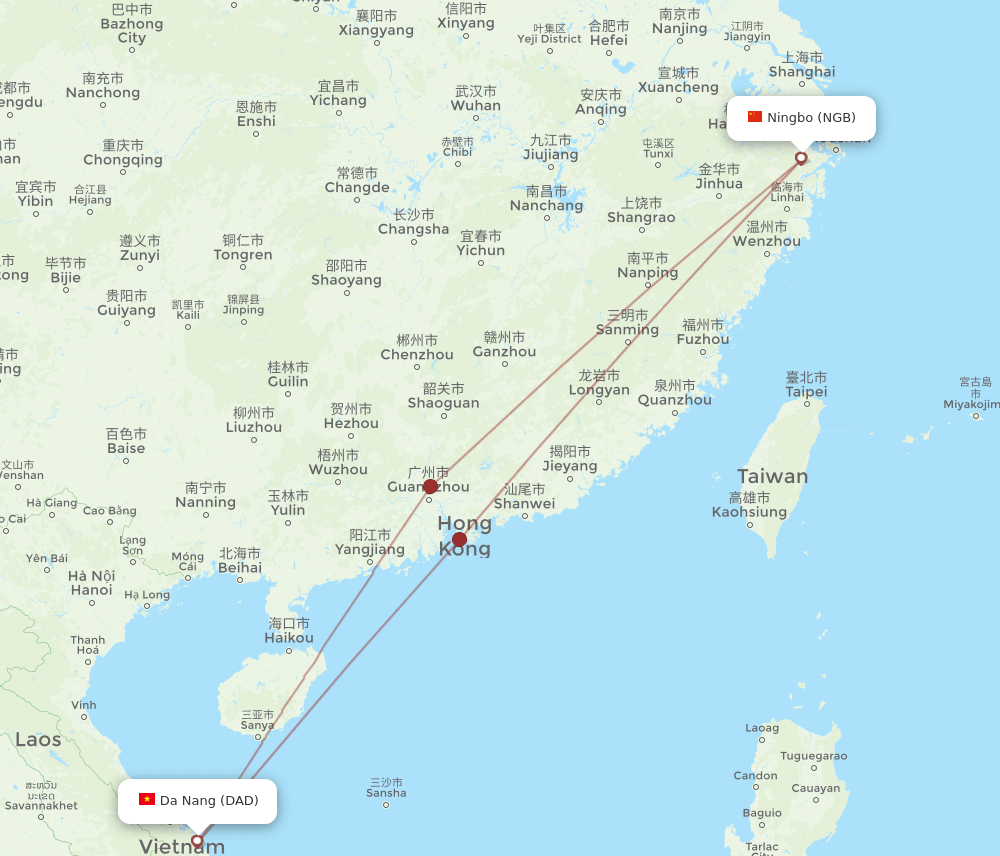 NGB-DAD flight routes