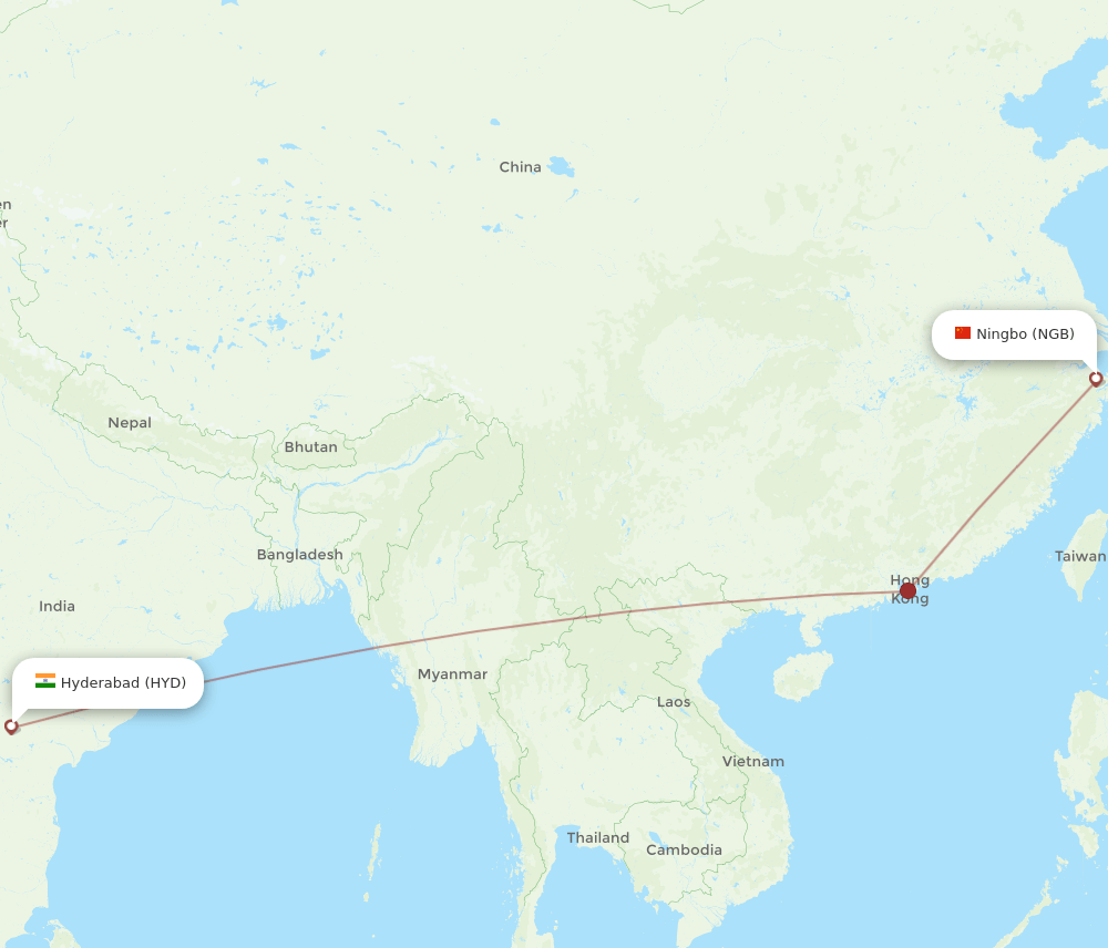 NGB-HYD flight routes