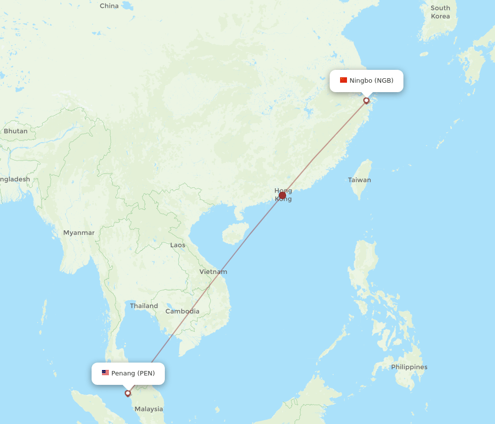 NGB-PEN flight routes
