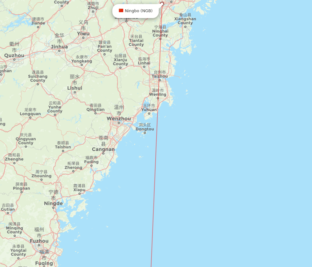 NGB to TPE flights and routes map