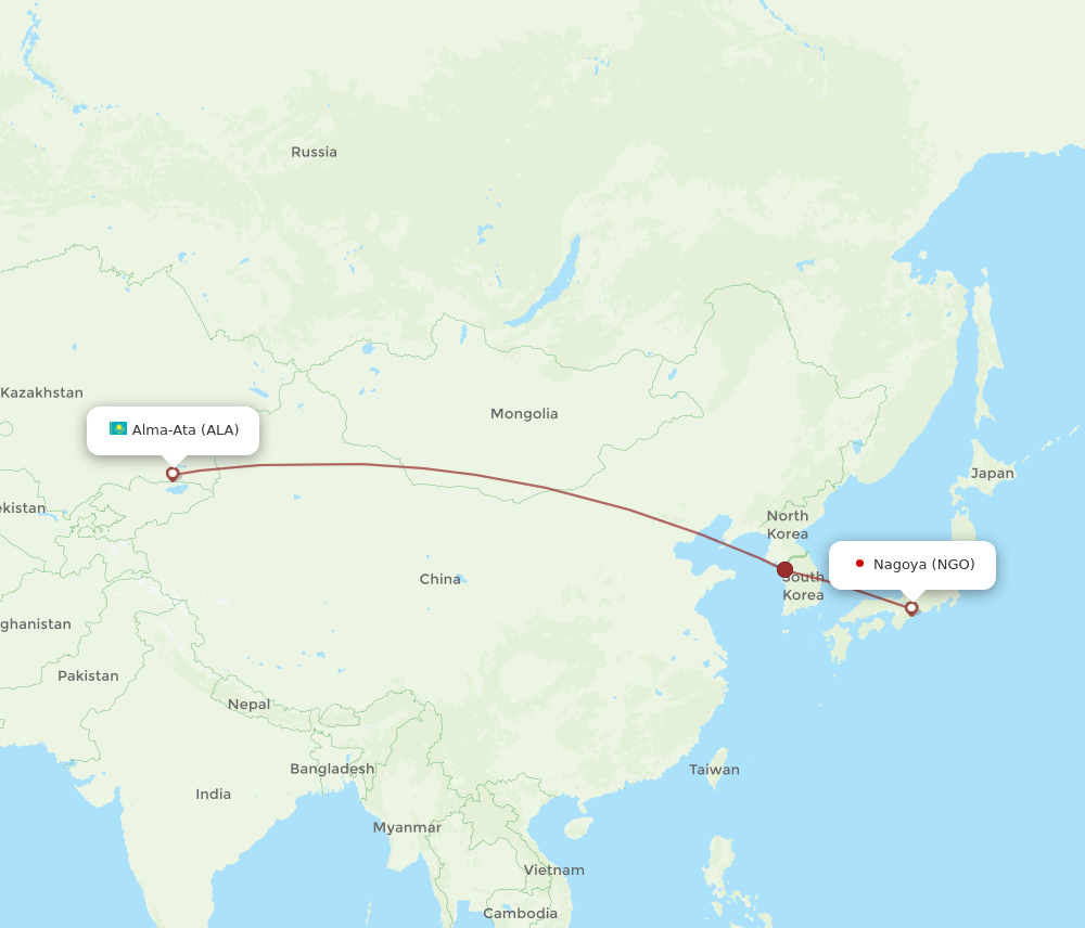NGO-ALA flight routes