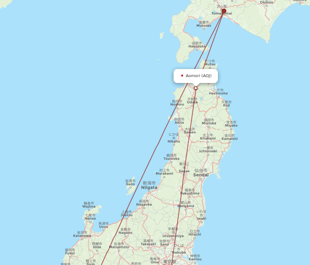 NGO-AOJ flight routes