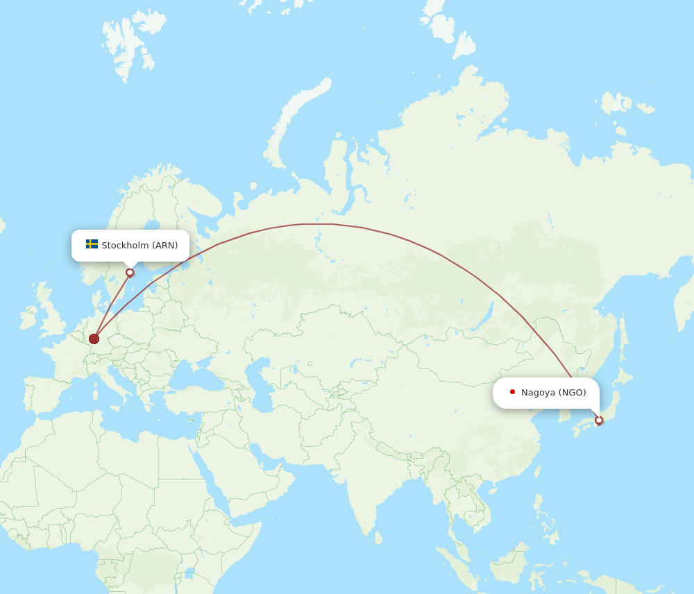 NGO-ARN flight routes