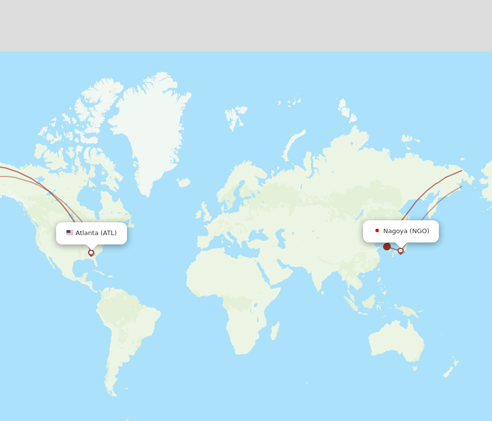 NGO to ATL flights and routes map