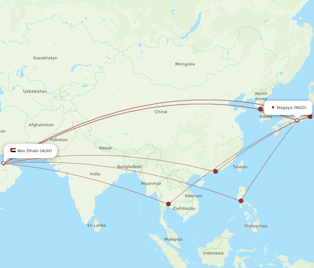 NGO-AUH flight routes