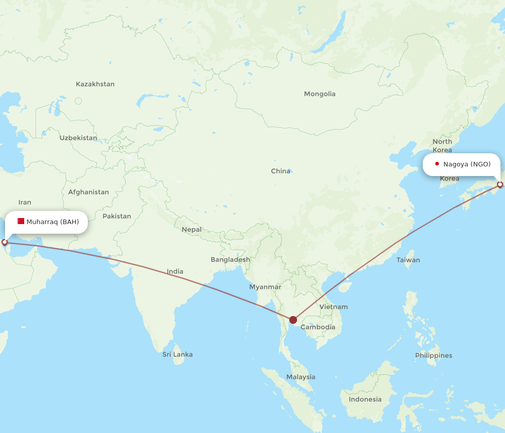 NGO-BAH flight routes