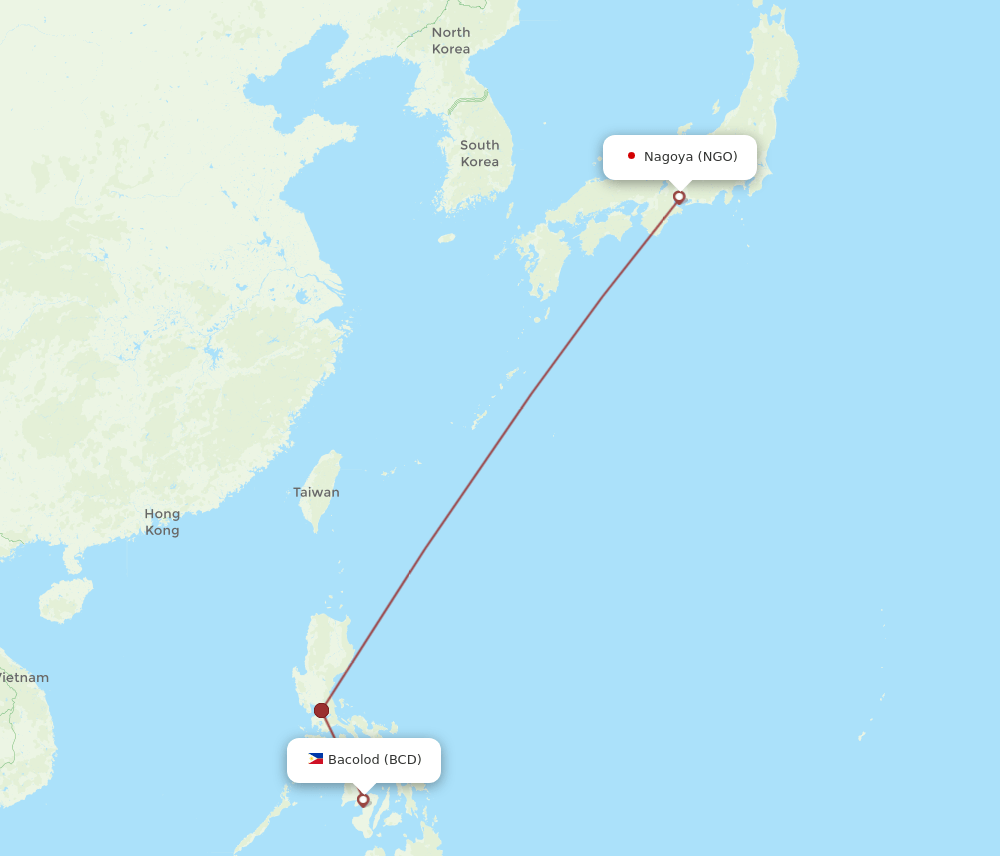 NGO-BCD flight routes