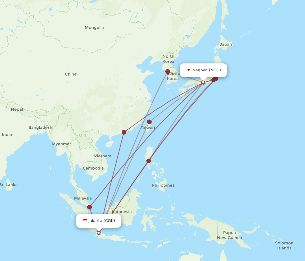 NGO-CGK flight routes