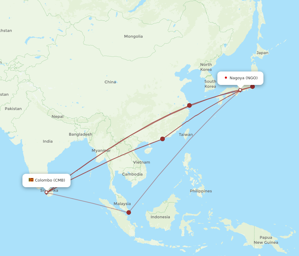 NGO-CMB flight routes