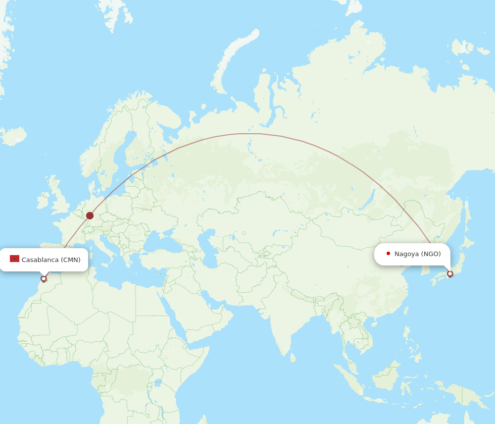 NGO-CMN flight routes