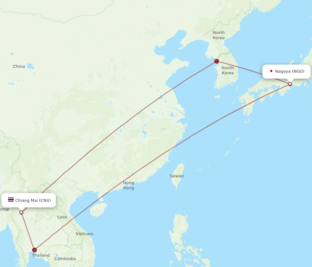 NGO-CNX flight routes