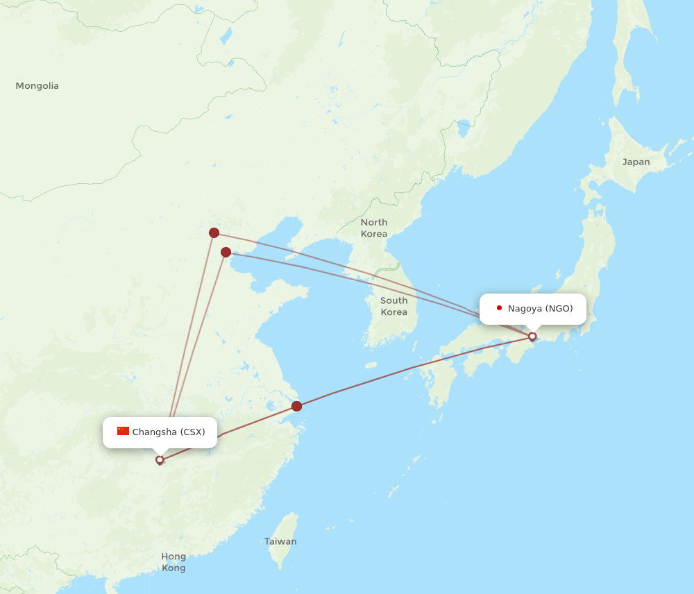 NGO-CSX flight routes