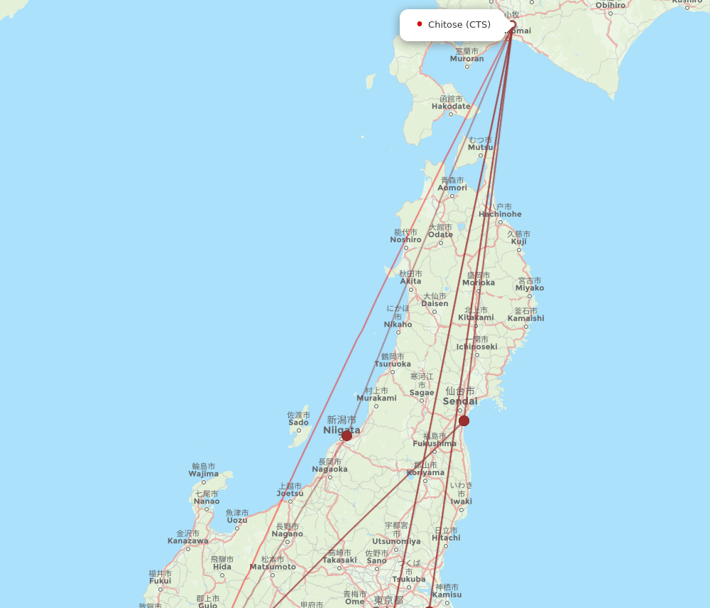 NGO-CTS flight routes