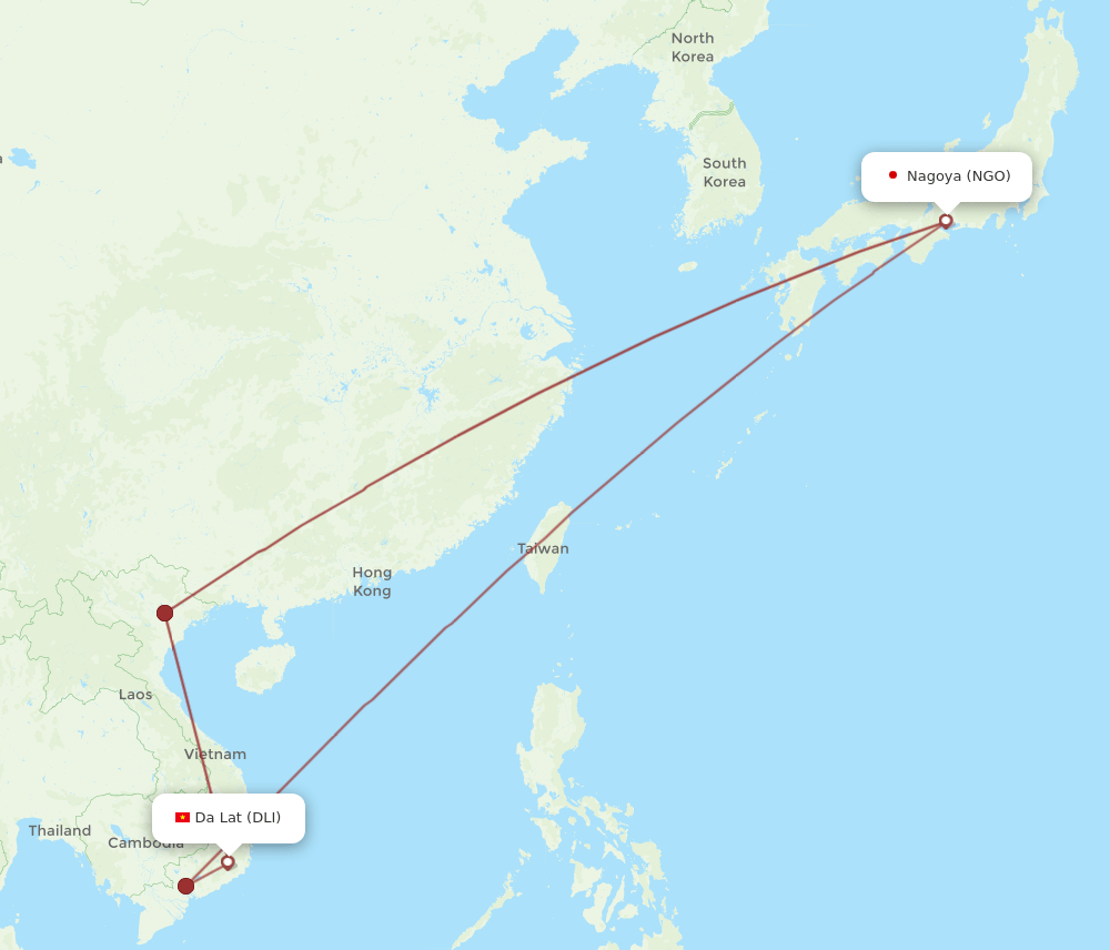 NGO-DLI flight routes