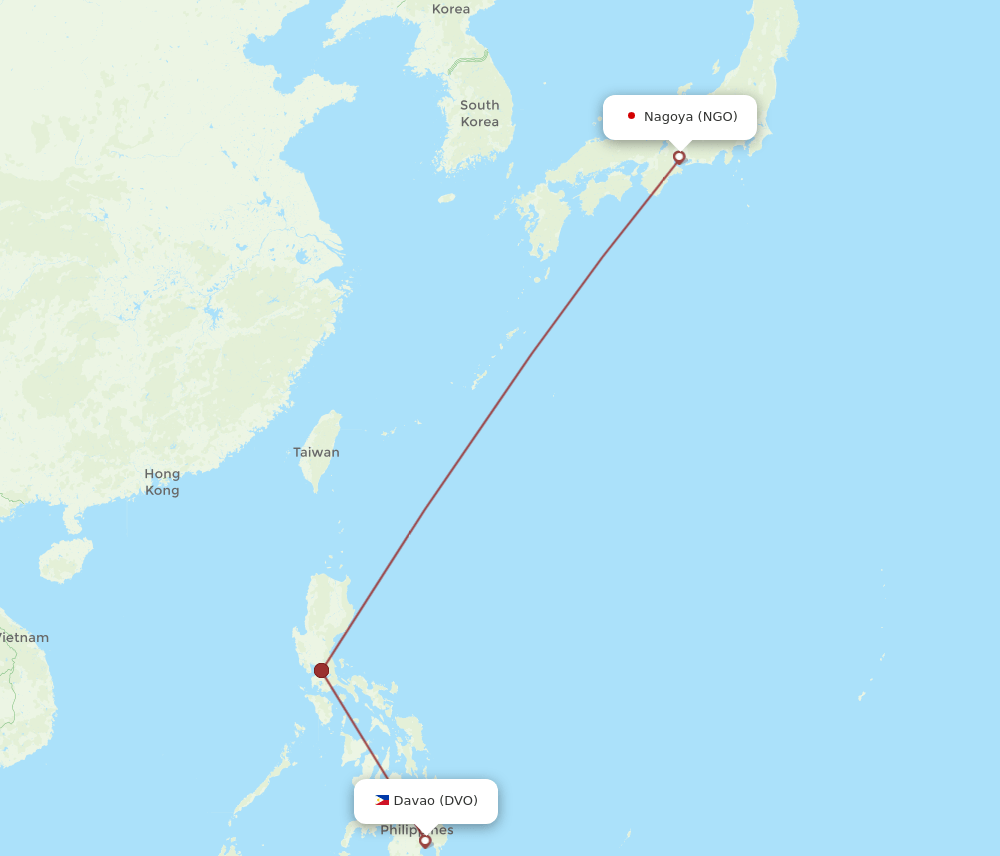 NGO-DVO flight routes