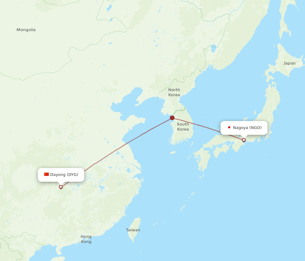 NGO-DYG flight routes