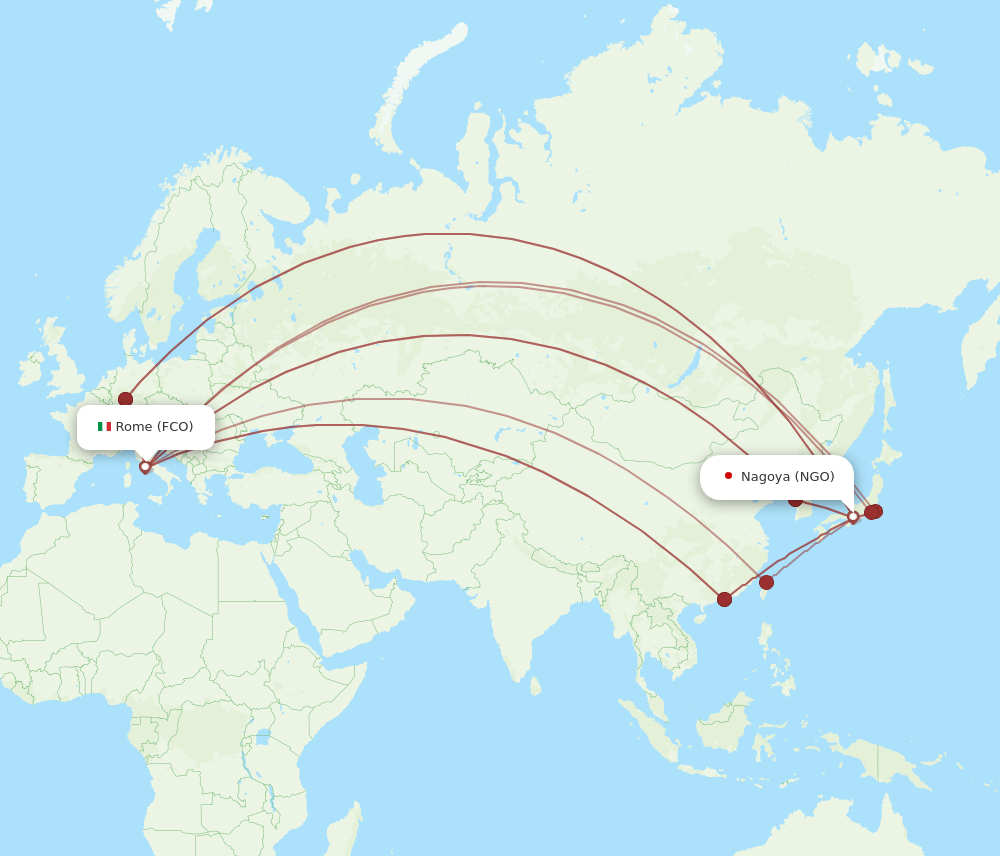 NGO-FCO flight routes