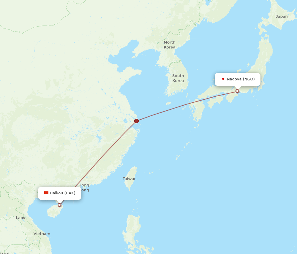 NGO-HAK flight routes