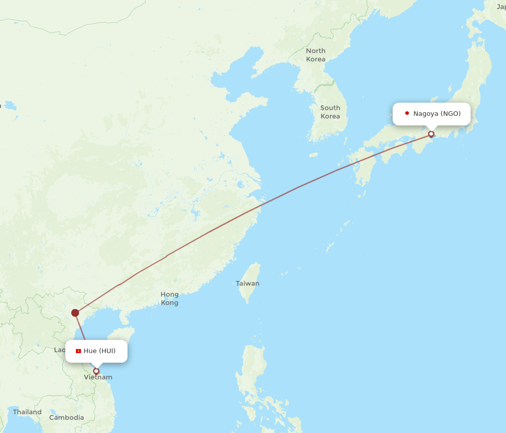 NGO-HUI flight routes