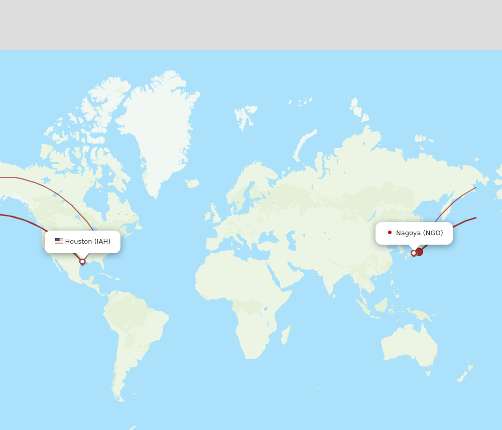 NGO to IAH flights and routes map